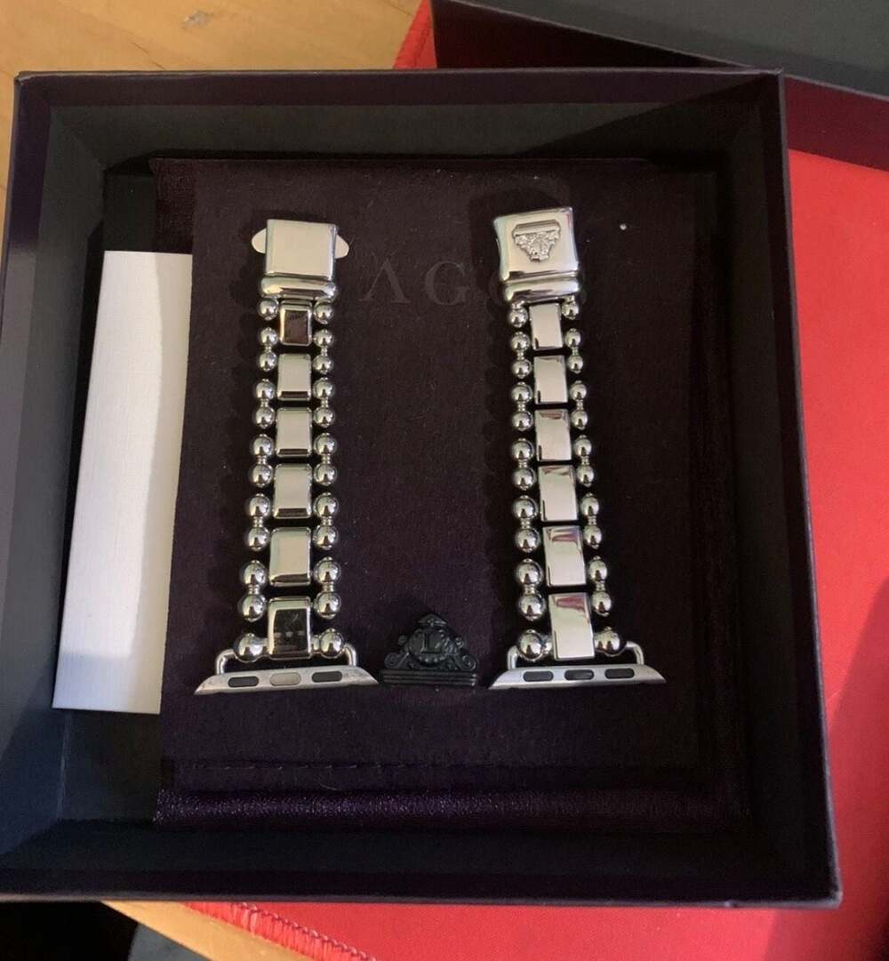 LAGOS Silver Beaded Link Apple Watch Band Adapter Set